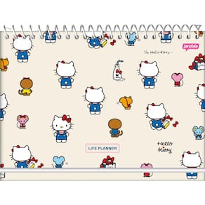 Agenda Espiral Life Planner Hello Kitty Bege 104 Folhas
