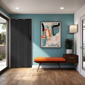 Kit com 5 Portas Sanfonadas Pvc 210x0,84cm Preto