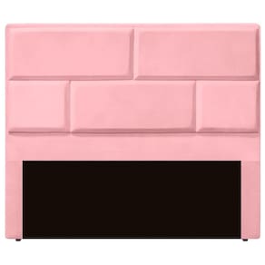 Cabeceira Casal Estofada Para Cama Box Jade Veludo Cor Rosa Bebe