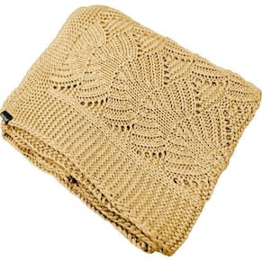 Manta Peseira de Tricot 90x180 Cm - Coquile Amarelo Alcafrao