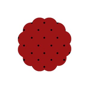 Fundo para Docinhos Vermelho com Preto Poá - 7cm