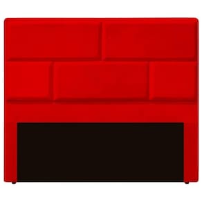 Cabeceira Casal King Size Estofada Para Cama Box Jade Veludo Cor Vermelho