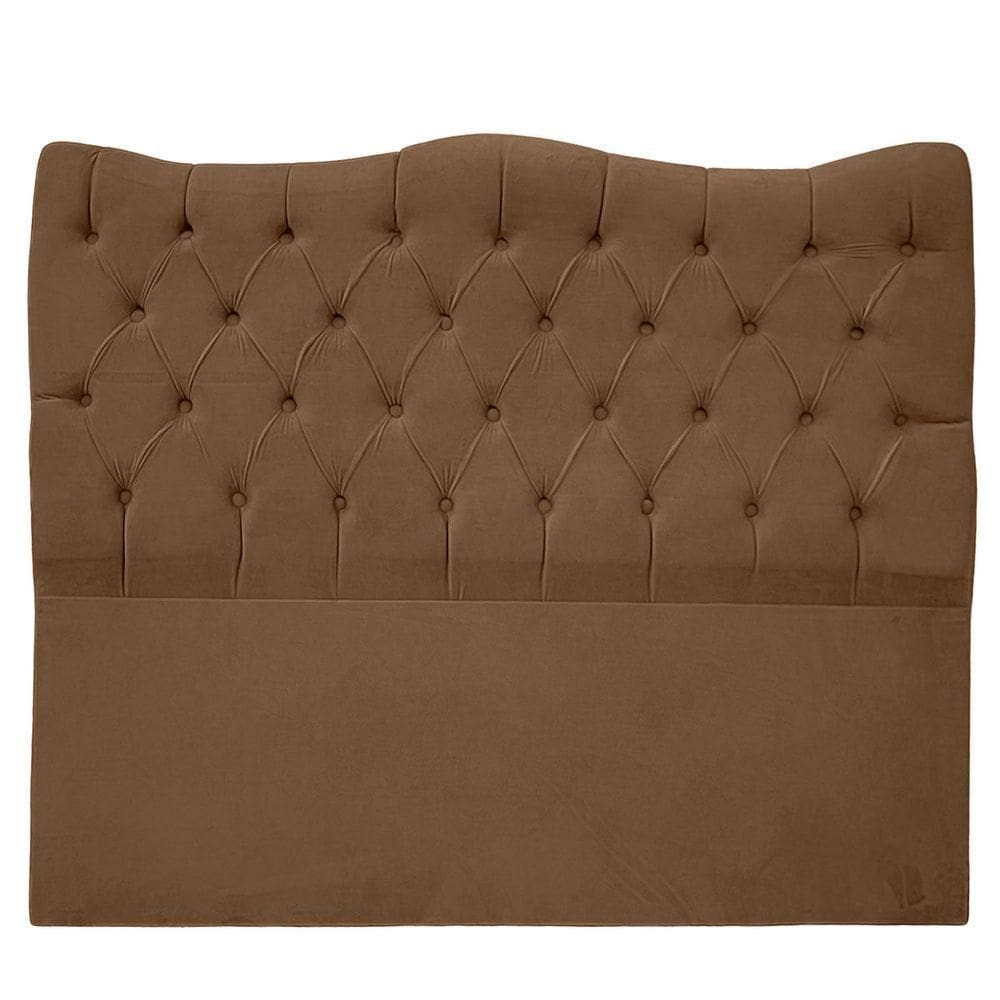 Cabeceira Casal Para Cama Box Estofada Dunas Veludo Cor Marrom