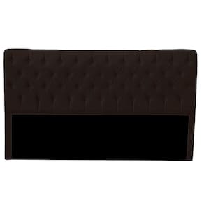 Cabeceira Casal Queen Estofada Para Cama Box Glass Veludo Cor Marrom