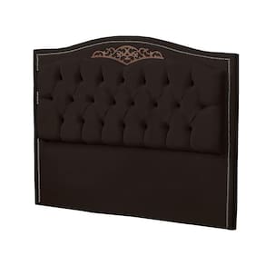 Cabeceira Casal Queen Size Estofada Para Cama Box Maitê Veludo Cor Marrom