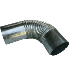 Curva Sanfonada Para Chaminé 90º 115Mm Galvanizada