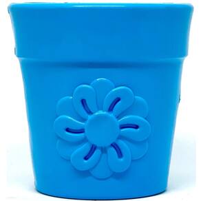 Brinquedo Dispenser Flower Pot Sodapup Mordedor Recheável Vaso de Flores Cães Grande - Azul