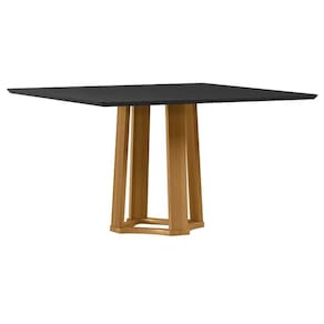 Mesa de Jantar 135x135 cm Treviso com Vidro Ype Preto – New Ceval