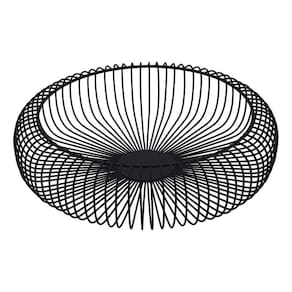 CENTRO MESA METAL 10x27x27cm PRETO VASO DECORATIVO FRUTEIRA