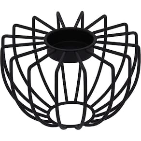 CASTIÇAL METAL 10x17x17cm PRETO DECORATIVO PORTA VELA