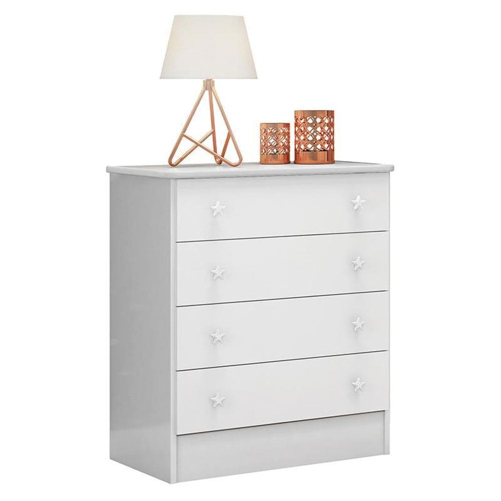 Cômoda Infantil 4 Gavetas Doce Sonho - Qmovi