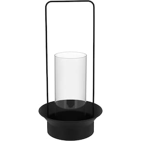 CASTIÇAL METAL 50x25x25cm PRETO DECORATIVO PORTA VELA