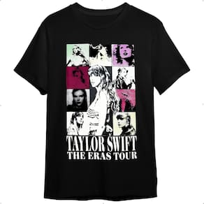 Camiseta Taylor Swift The Eras Tour Preta Plus Size Unissex