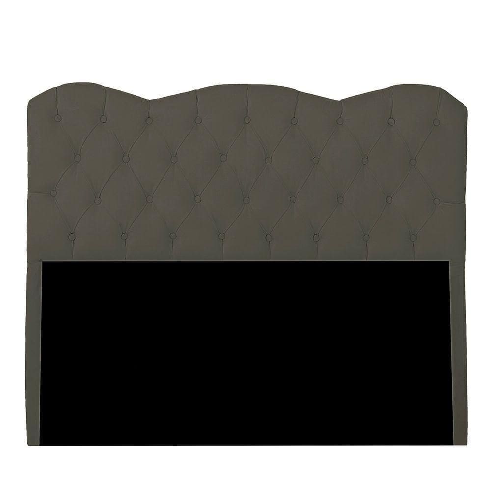 Cabeceira Casal Estofada Para Cama Box Verona Veludo Cor Tabaco