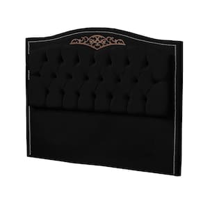 Cabeceira Casal Estofada Para Cama Box Maitê Veludo Cor Preto