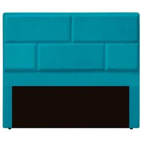 Cabeceira Casal King Size Estofada Para Cama Box Jade Veludo Cor Azul Claro