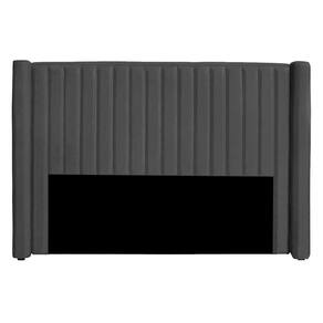 Cabeceira Casal King Size Estofada Para Cama Box Alicia Veludo Cor Cinza Chumbo