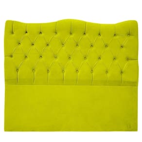 Cabeceira Casal Para Cama Box Estofada Dunas Veludo Cor Amarelo