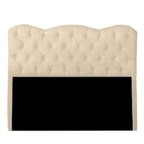 Cabeceira Casal Estofada Para Cama Box Verona Veludo Bege