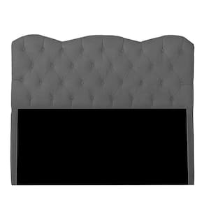 Cabeceira Casal Queen Estofada Para Cama Box Verona Veludo Cinza Escuro