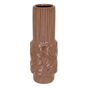 Vaso Decorativo Enfeite Casa Cerâmica 30x10x10cm Bege