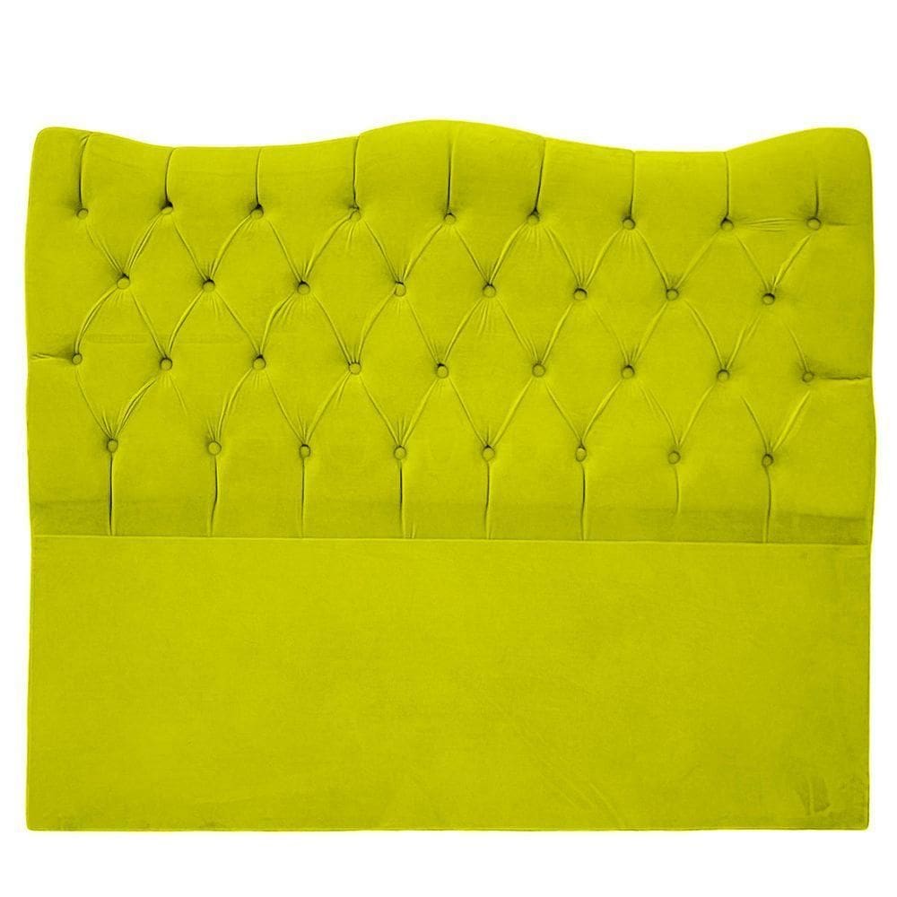 Cabeceira Casal King Size Estofada Para Cama Box Dunas Veludo Cor Amarelo
