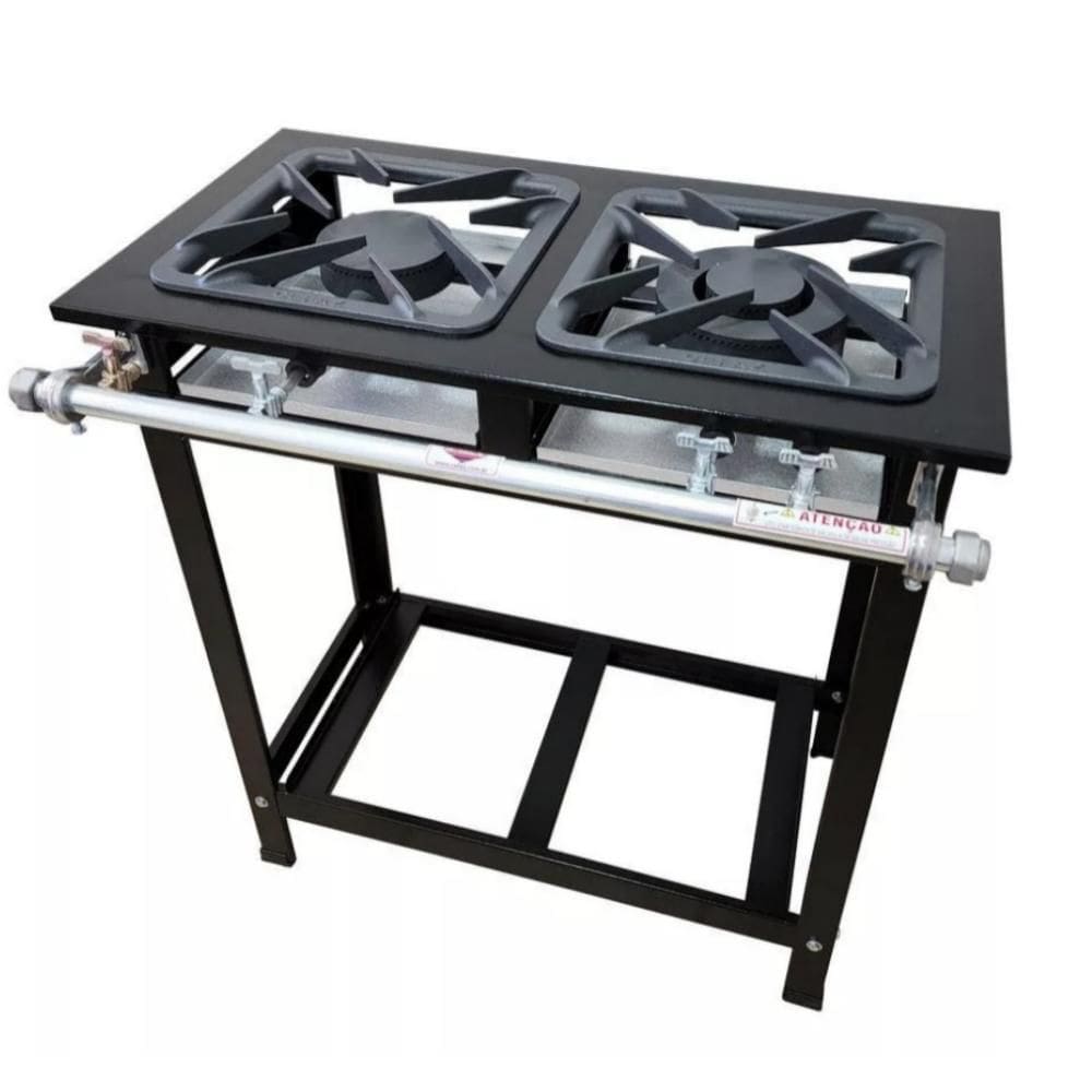 Fogao 2 Bocas 30X30cm Gas Glp Baixa Pressao Perfil 5Cm De Pe - Cefaz