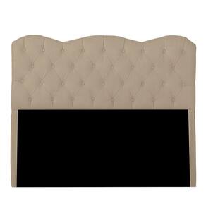 Cabeceira Casal Queen Estofada Para Cama Box Verona Veludo Cor Bege Médio