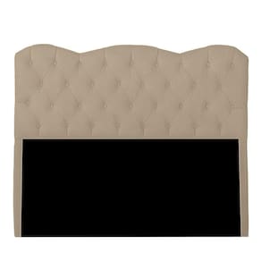 Cabeceira Casal Queen Estofada Para Cama Box Verona Veludo Bege Escuro