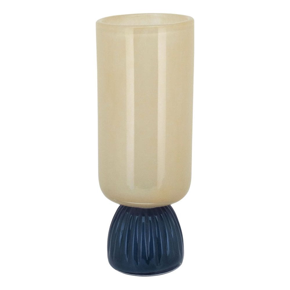 Vaso Decorativo Enfeite Casa Vidro 34x12x12cm Marfim