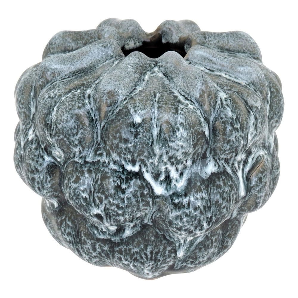 Vaso Decorativo Enfeite Casa Cerâmica 12x14x14cm Cinza