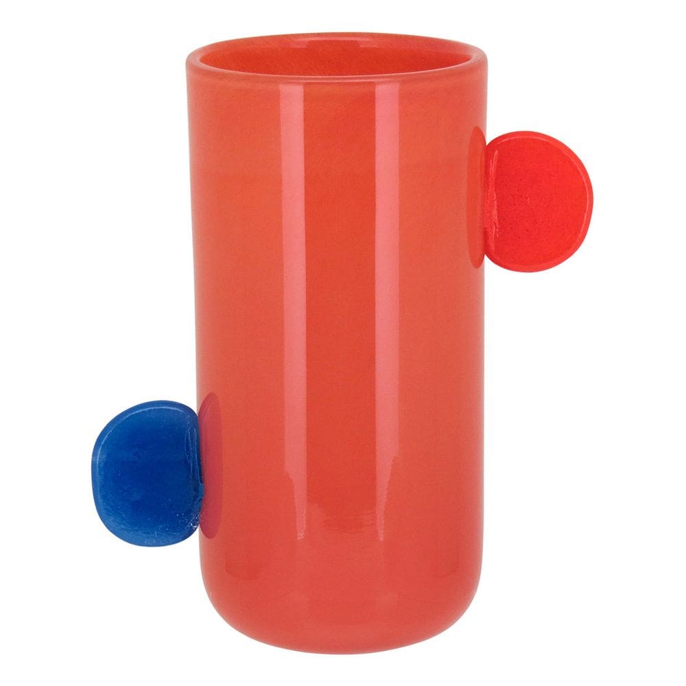 Vaso Decorativo Enfeite Casa Vidro 25x21x21cm Laranja