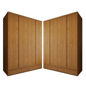 Conjunto 2 Guarda-roupa 4 Portas 3 Gavetas 100% Mdf Urbano Cedro