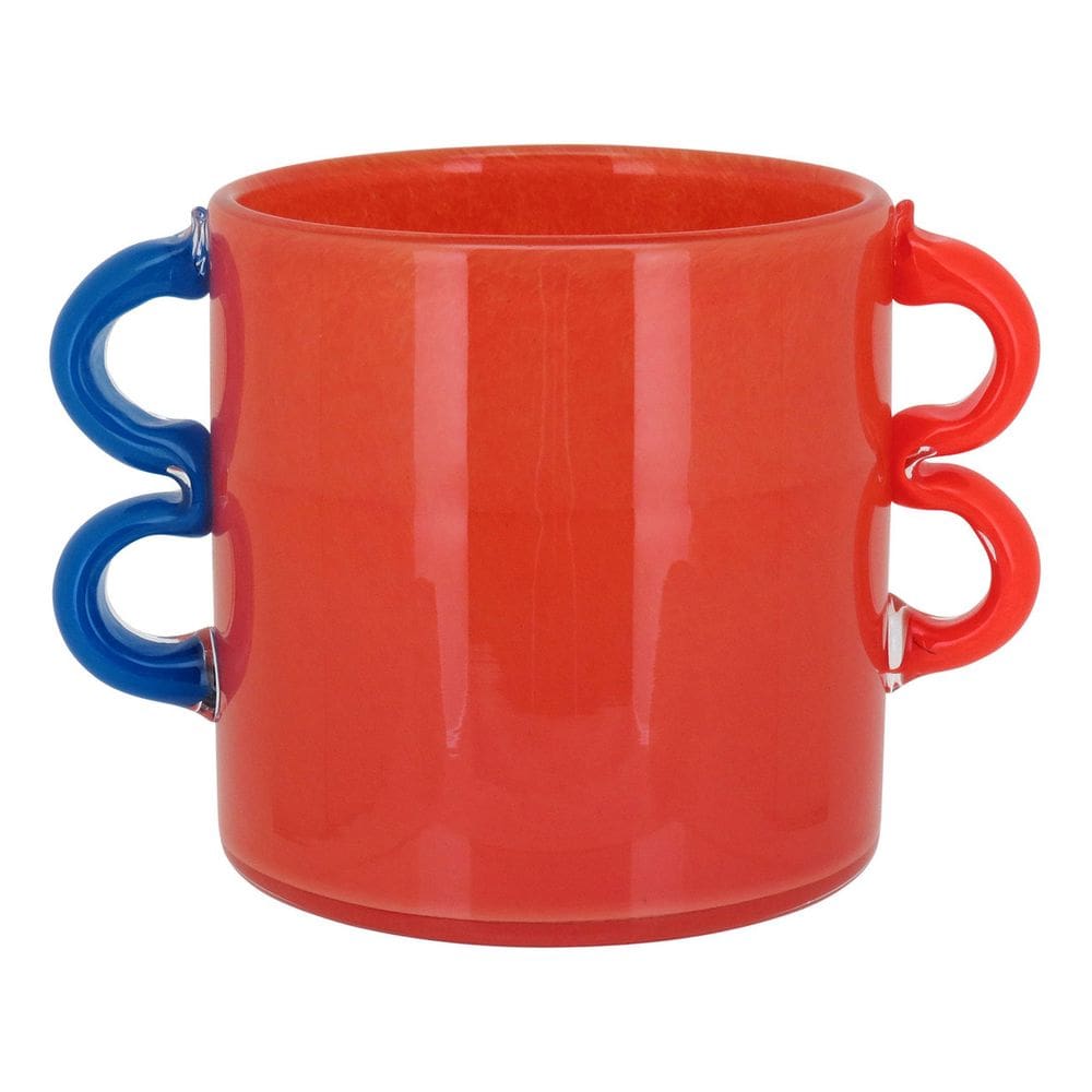Vaso Decorativo Enfeite Casa Vidro 15x21x21cm Laranja