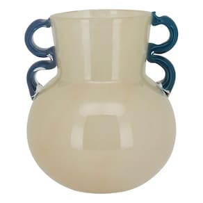 Vaso Decorativo Enfeite Casa Vidro 21x17x17cm Marfim