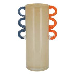 Vaso Decorativo Enfeite Casa Vidro 28x16x16cm Marfim