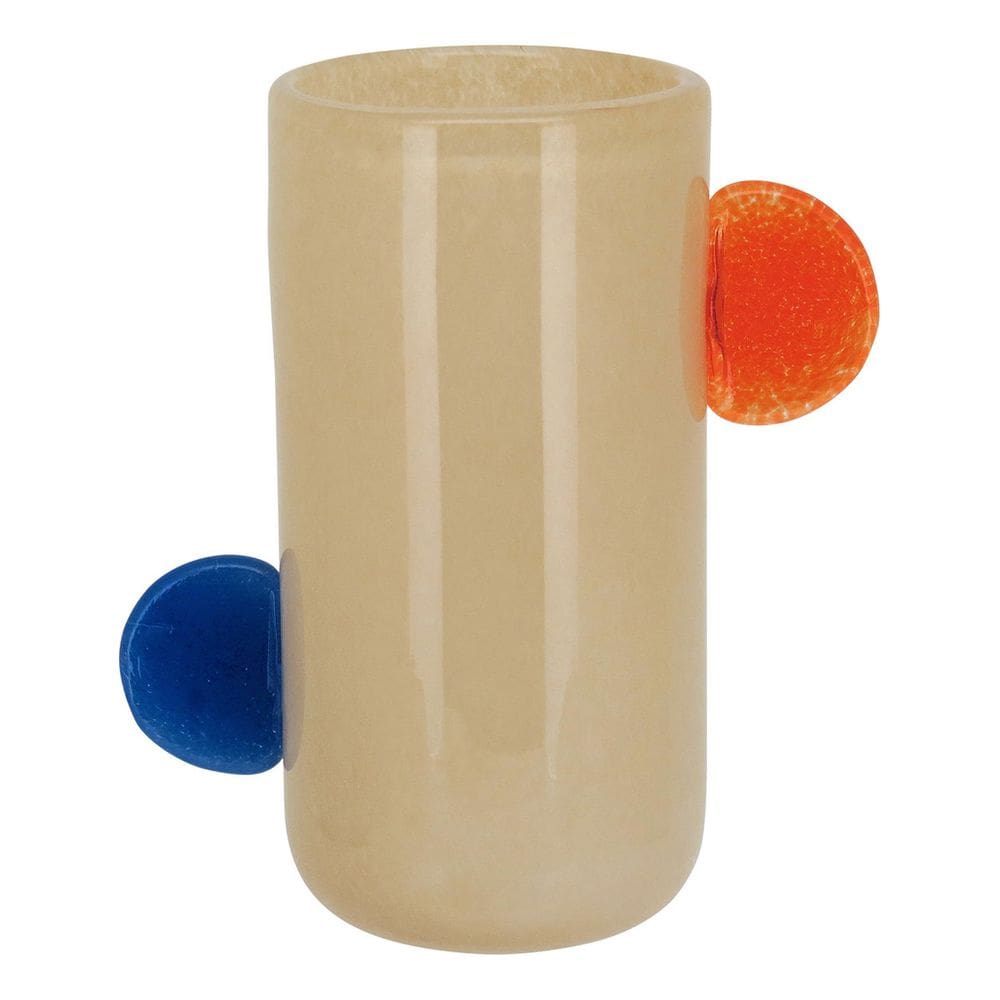 Vaso Decorativo Enfeite Casa Vidro 25x21x21cm Marfim