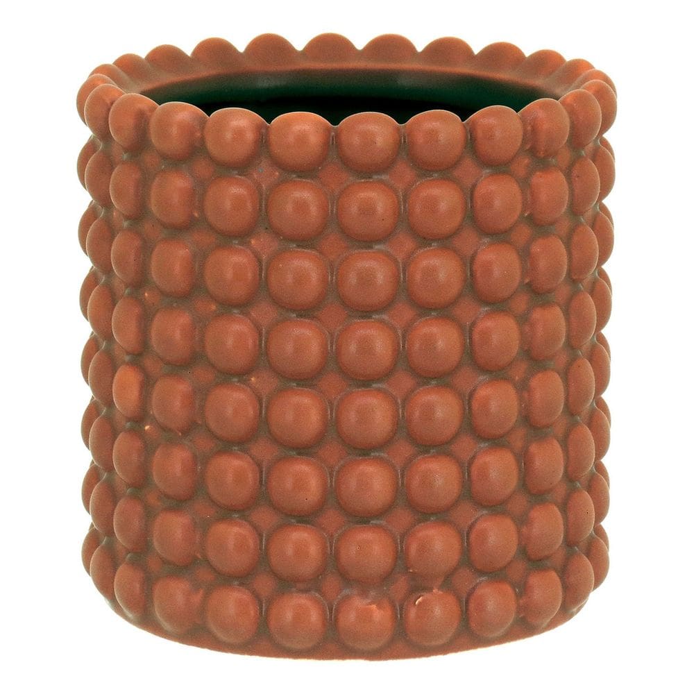 CACHEPÔ CERÂMICA 10x10x10cm MARROM VASO DEOCRATIVO PLANTA