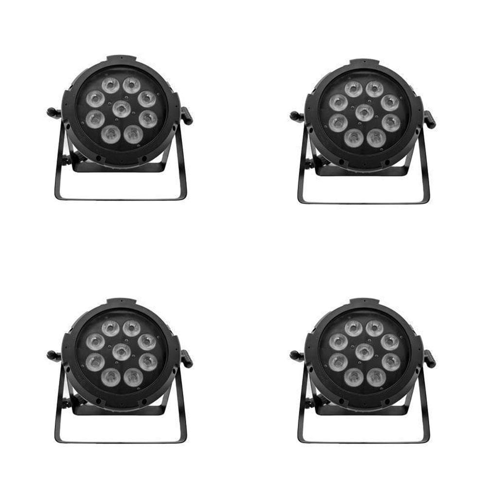 Kit 4 Par Led 9X18W 6 In 1 Rgbwa+Uv Outdoor