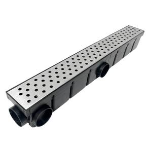 Ralo Estreito Inox Bolinha 6x50 Cocho Escoamento Preto