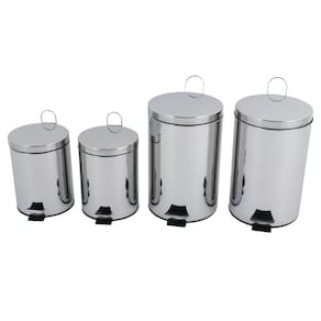 Kit lixeiras inox 2 de 5 litros + 2 de 12 litros Healer