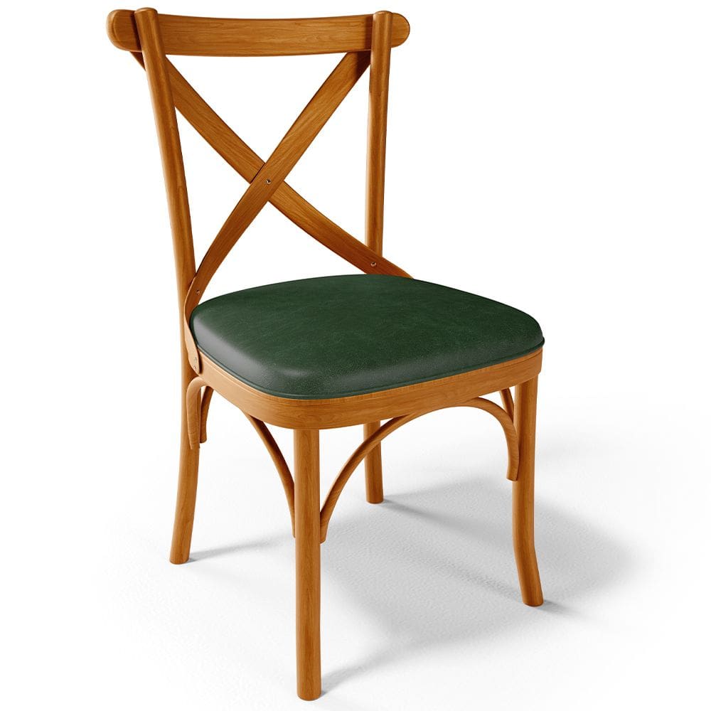 Cadeira Para Sala de Jantar e Estar Living Estofada Ávila L02 Couríssimo Verde Musgo - Lyam