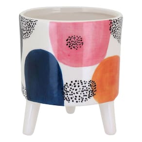 CACHEPÔ CERÂMICA 15x13x13cm COLORIDO VASO DECORATIVO PLANTA