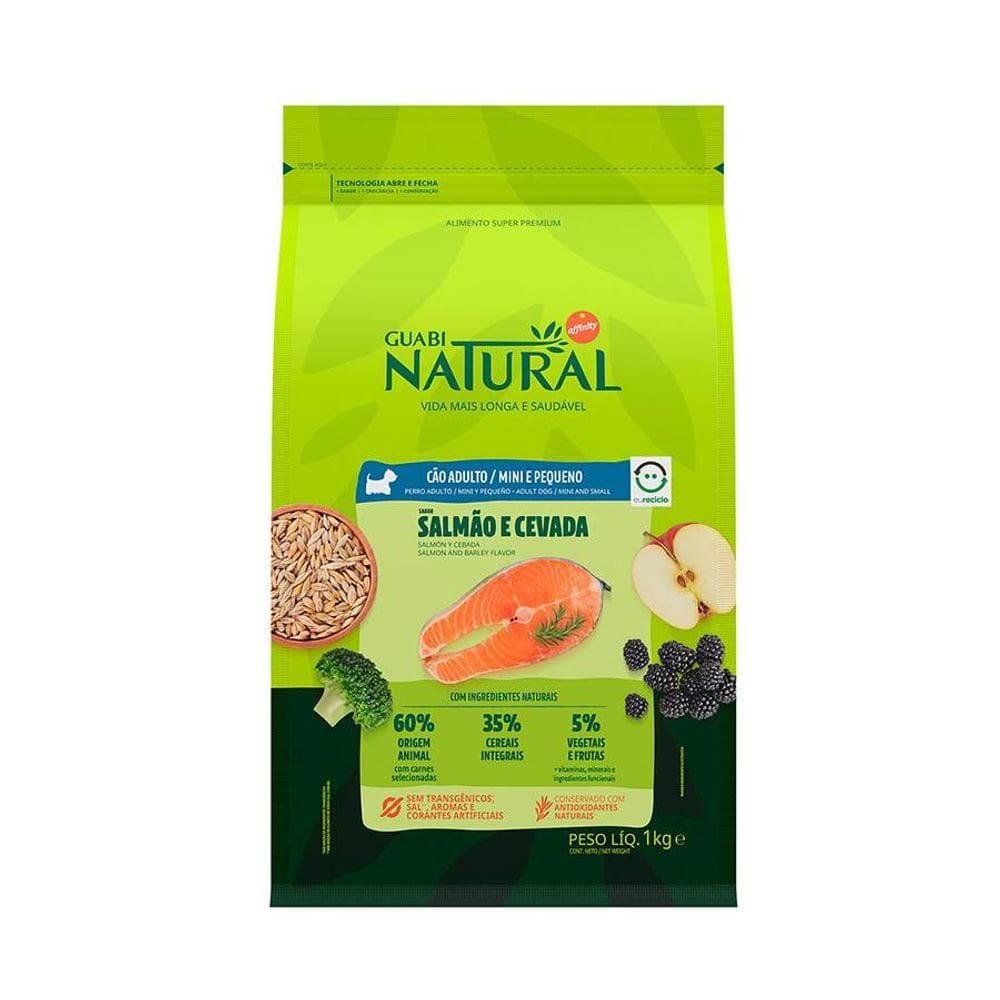 Guabi Natural Caes Ad. Mini Salmao/Cevada 1kg