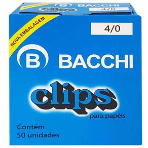 Clips Galvanizado Aço 4/0 Bacchi Caixa com 50 Unidades