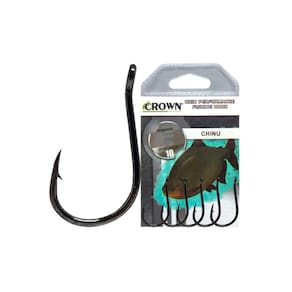 Anzol Crown Chinu Black Super Resistente N° 06 - Cartela Com 10 Unidade