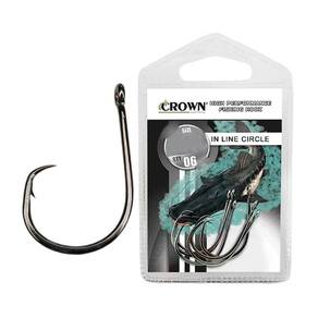 Anzol Crown Circular In Line Circle Black Super Resistente Cartela Nº 9/0 6un