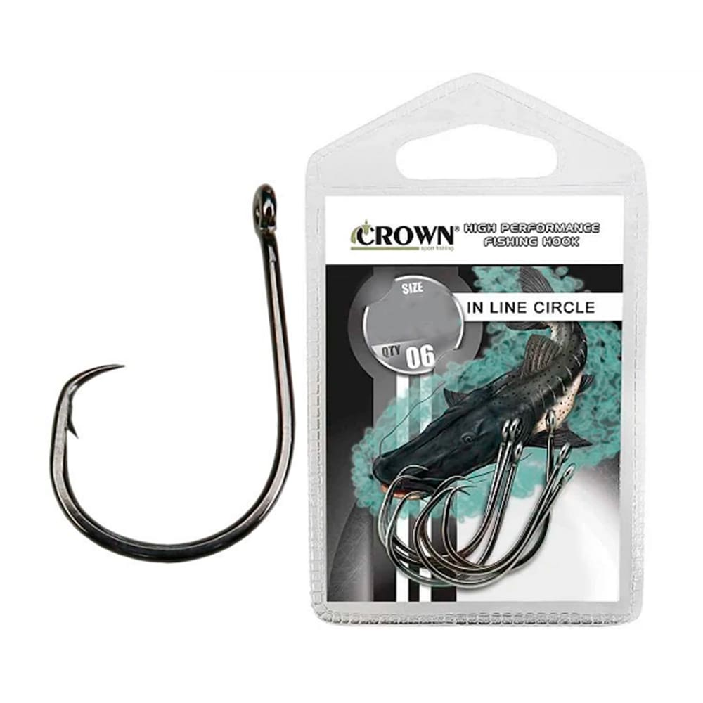 Anzol Crown Circular In Line Circle Black Super Resistente Cartela Nº 8/0 6un