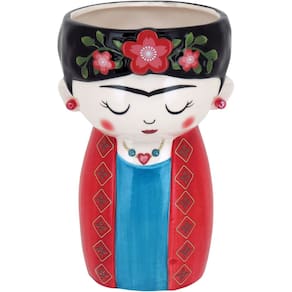 CACHEPÔ CERÂMICA 21x13x13cm COLORIDO VASO DECORATIVO PLANTA