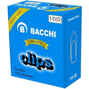 Clips Galvanizado Aço 1/0 (0) Bacchi Caixa com 100 Unidades